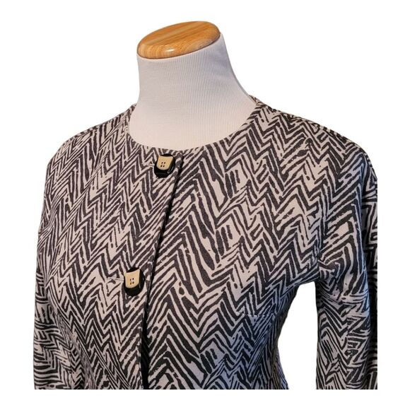 Cabi Women's Gray & White Zig Zag Zebra Ponte Knit Jacket Style #3034 XSmall - Picture 8 of 13
